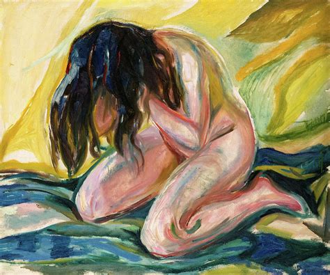Kneeling Female Nude 1919 Painting By Edvard Munch Pixels