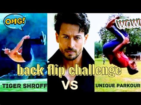 Tiger Shroff Vs Unique Parkour Back Flip Challenge Back Flip Challenge