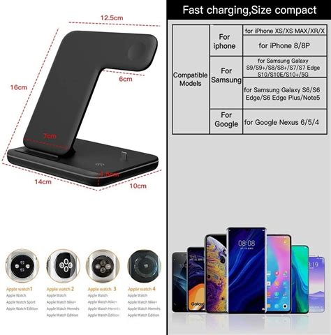 3 In 1 Wireless Charger15w10w Qi Fast Wireless Charger Stand For