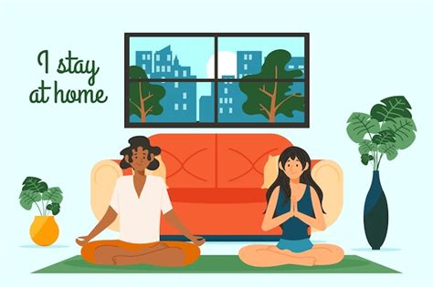 Free Vector Stay At Home Concept