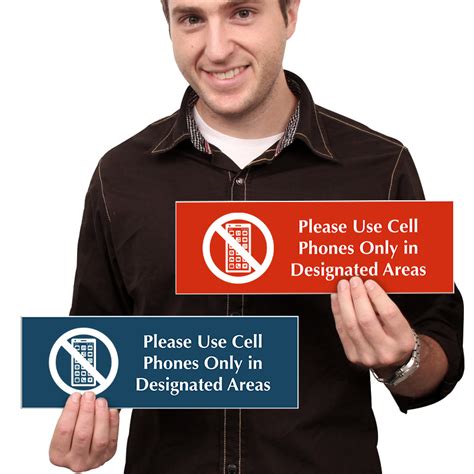 Please Use Cell Phone Only In Designated Area Engraved Sign Sku Se 2520
