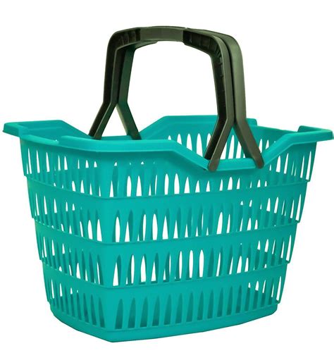 30 Litre Plastic Shopping Basket With Folding Handles Resuable Shopping