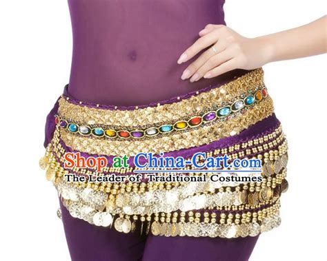 Asian Performance Golden Tassel Bra And Skirt Indian Traditional Belly