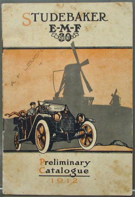 1912 Studebaker Emf 30 Preliminary Catalogue Vintage Brass Era Sales