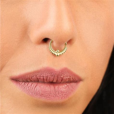 14k Gold Nose Ring Indian Mystique Patapatajewelry