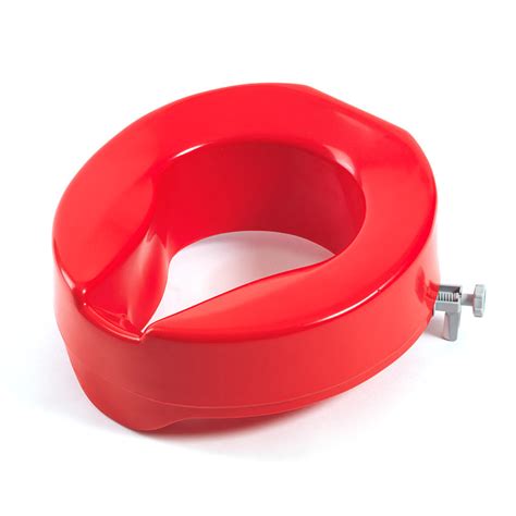 Red Dementia Friendly Raised Toilet Seat - SJ Mobility Solutions