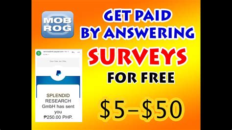 get paid 5 50 by answering surveys youtube