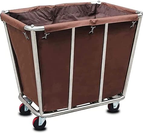 Commercial Laundry Cart With Wheels Metal Heavy Duty Laundry Basket