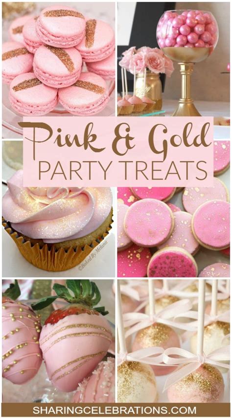 Pink And Gold Party Treats Pink Gold Party Gold Birthday Party Party