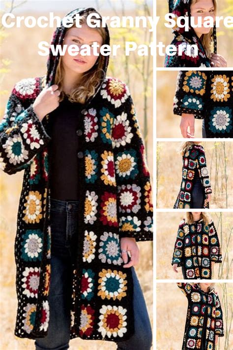 Easy To Crochet Granny Square Coat Pattern Crochet Coat Pattern