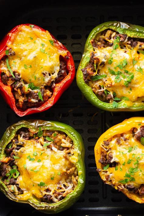 Air Fryer Stuffed Peppers The Cooking Jar