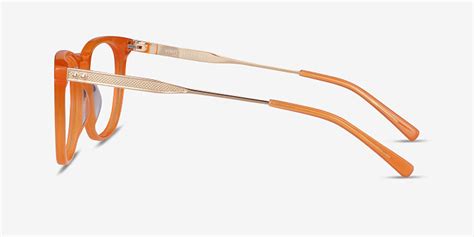 Vinyl Square Orange Frame Eyeglasses Eyebuydirect