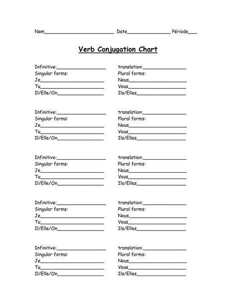 12 French Verbs Printable Worksheets