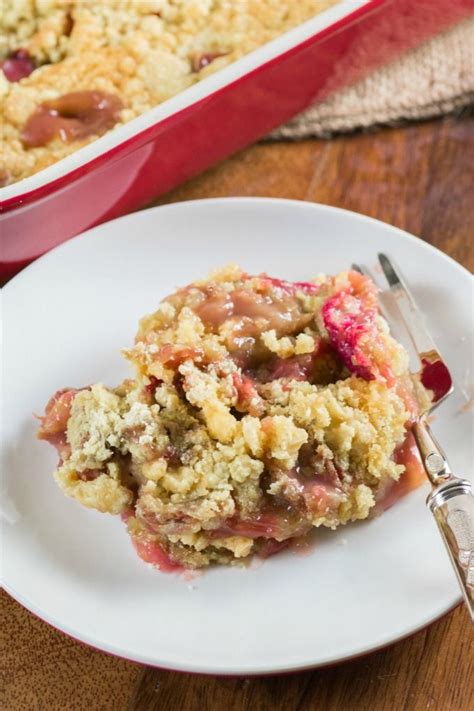 This Rhubarb Dump Cake Is A Super Easy Dessert That Is Amazingly