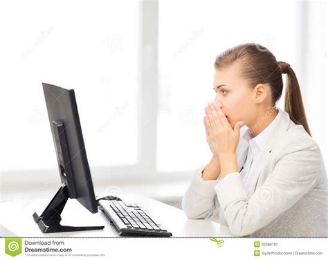 Find over 100+ of the best free office images. Stressed Student With Computer In Office Stock Image ...