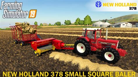 Farming Simulator 19 New Holland 378 Small Square Baler Picking Up