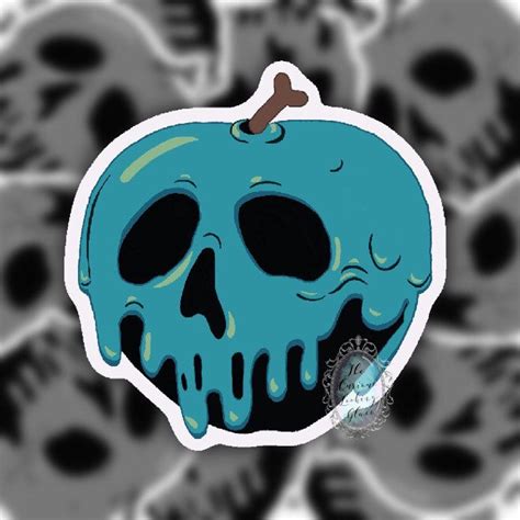 Dark Black Snow White Poison Apple Skull Sticker Decal 3 T X 293 W Etsy