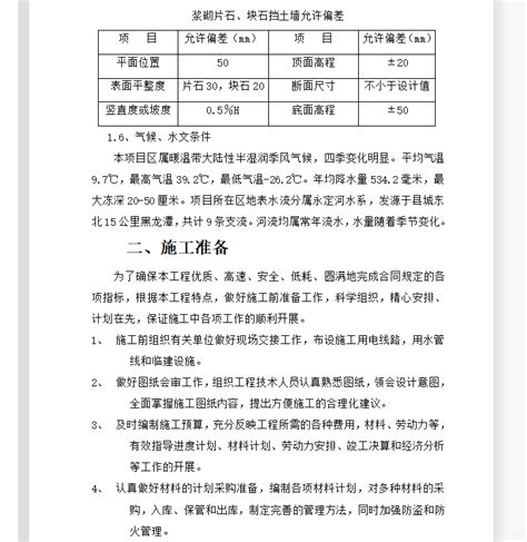 M75浆砌片石挡土墙施工方案 14p免费下载 边坡与基坑工程 土木工程网