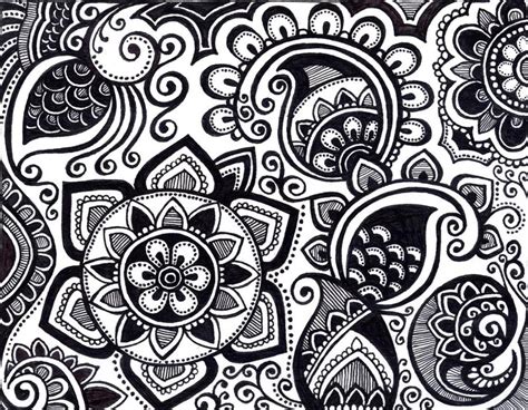 Black And White Paisley Design We Heart It Art Drawing And Doodle