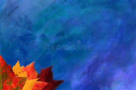 Autumn Leaves Blue Background Stock Illustration Illustration Of Blur