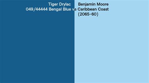 Tiger Drylac Bengal Blue Vs Benjamin Moore Caribbean Coast