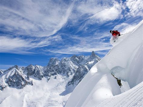 Mountain Skiing Nature Landscape Wallpapers Preview