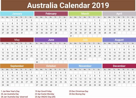 Dates given are those on which the holidays were celebrated in 2006. Australia 2019 Holidays Calendar #2019Calendar ...