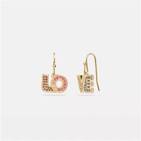 coach® boxed love drop earrings
