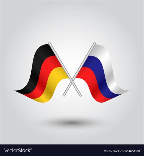 Two Crossed German And Russian Flags Royalty Free Vector