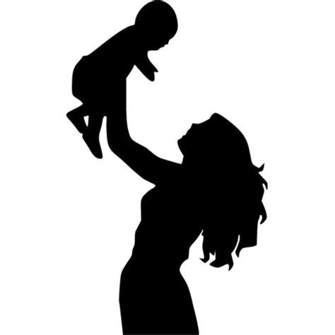 Silhouette Mother Daughter Infant Clip Art Silhouette