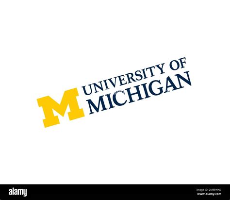 University Of Michigan Rotated Logo White Background Stock Photo Alamy