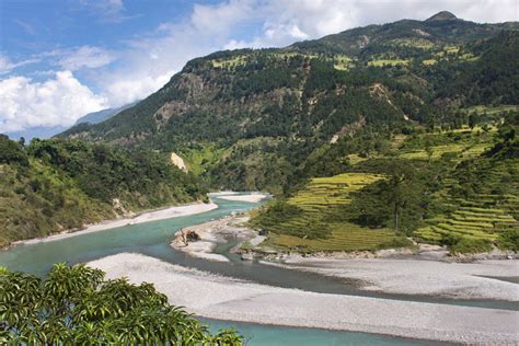 Photo River Valley On Road To Besisahar Nepal