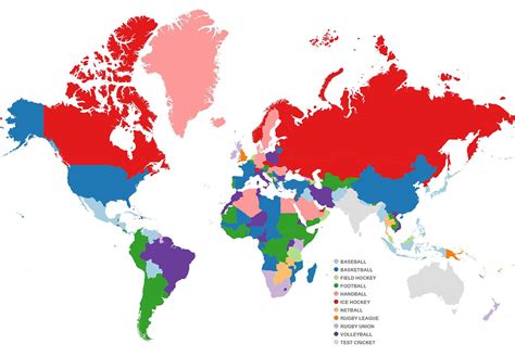 The World Map According To Which Sport Each Is Country Is Best At Indy100