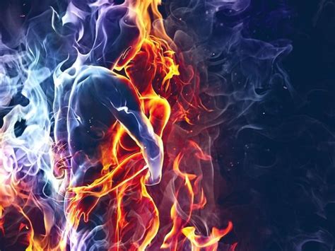 Fire And Ice Fantasy Love Wallpaper Fire Ice Twin Flame
