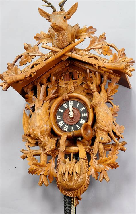 Large Vintage Black Forest Carved Cuckoo Clock At 1stdibs
