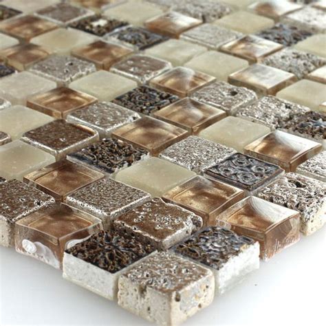 Die neutralen farben, wie braun, weiß, grau und natürlich auch schwarz sind natürlich eine wunderbare grundlage, bei der nur wenig schiefgehen kann. Glasmosaik Fliesen Mosaic Bad Mosaikfliesen rot braun grau ...