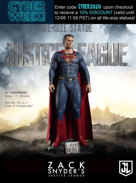 Justice League Life Size Superman Statue Cyber Week Sale Justice