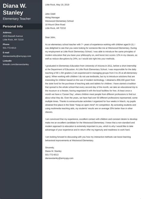 Primary Teacher Cover Letter Examples And Templates