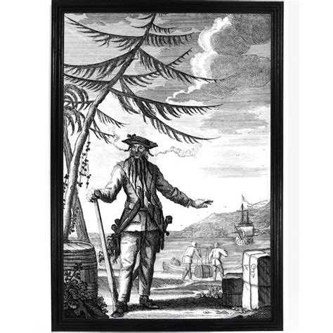 Blackbeard Engraving 1718 Famous Pirates Blackbeard North Carolina History