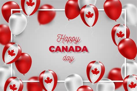 Realistic Design Canada Day Background Free Vector