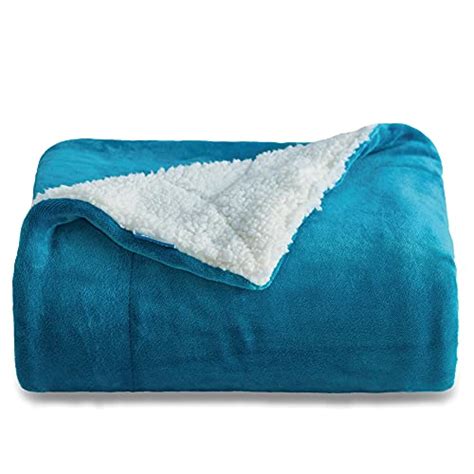 Bedsure Sherpa Fleece Throw Blanket For Couch Teal Turquoise Aqua
