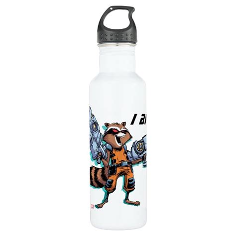 Guardians Of The Galaxy Rocket Mugshot Water Bottle
