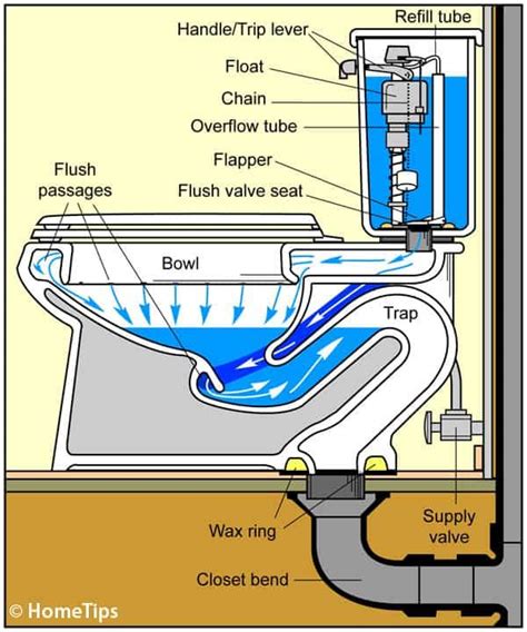 How A Toilet Works And Toilet Plumbing Diagrams Hometips House