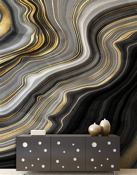 All colors beige beige & gold black black & gold bronze brown champagne charcoal cream creme and gold dark blue dark gold glint gold gold & black. Black and Gold Abstract Marble Stone Pattern Peel and ...