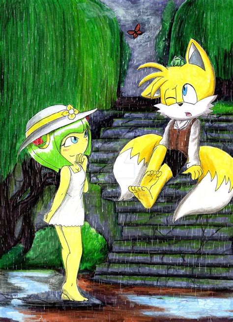 Rain 2 Tails And Cosmo By Erosmilestailsprower Sonic Art Cosmos Art Art