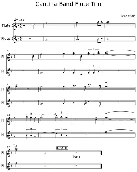 Cantina Band Flute Trio Sheet Music For Flute