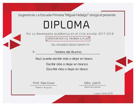 Diplomas Para Editar Y Imprimir Primaria