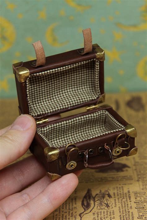 Miniature Vintage Suitcase Dollhouse Suitcase Vintage Luggage Etsy