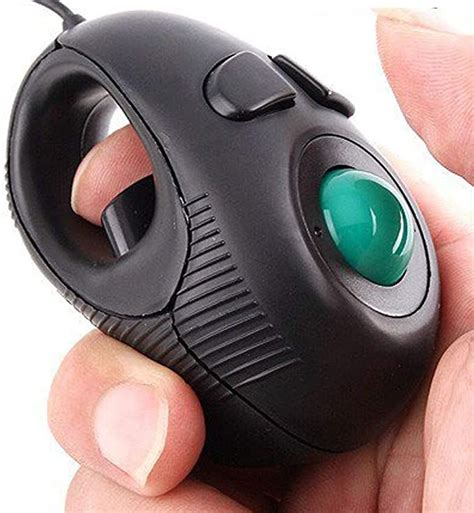 Ergonomic Handheld Trackball Mouse Wired Mini Usb Portable