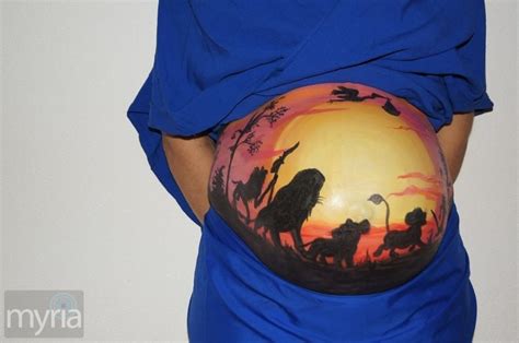 Consider these 25 clever ones designed specifically for your pregnancy belly art painting & henna art kits. Pregnancy belly painting: The Lion King - Myria